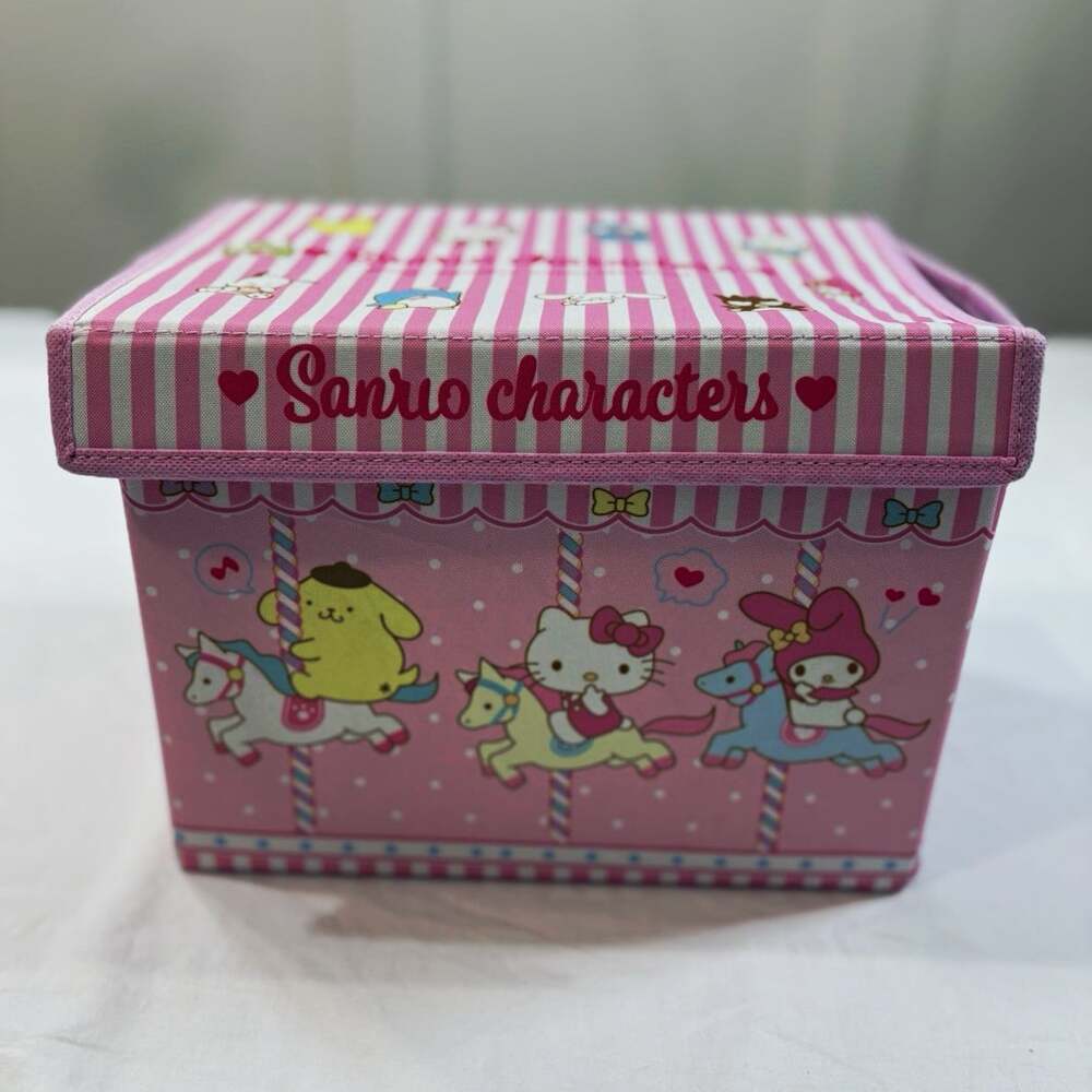 Sanrio Characters Foldable Fabric Storage Box w/ Lid 8.5”H x 11”W x 8”D